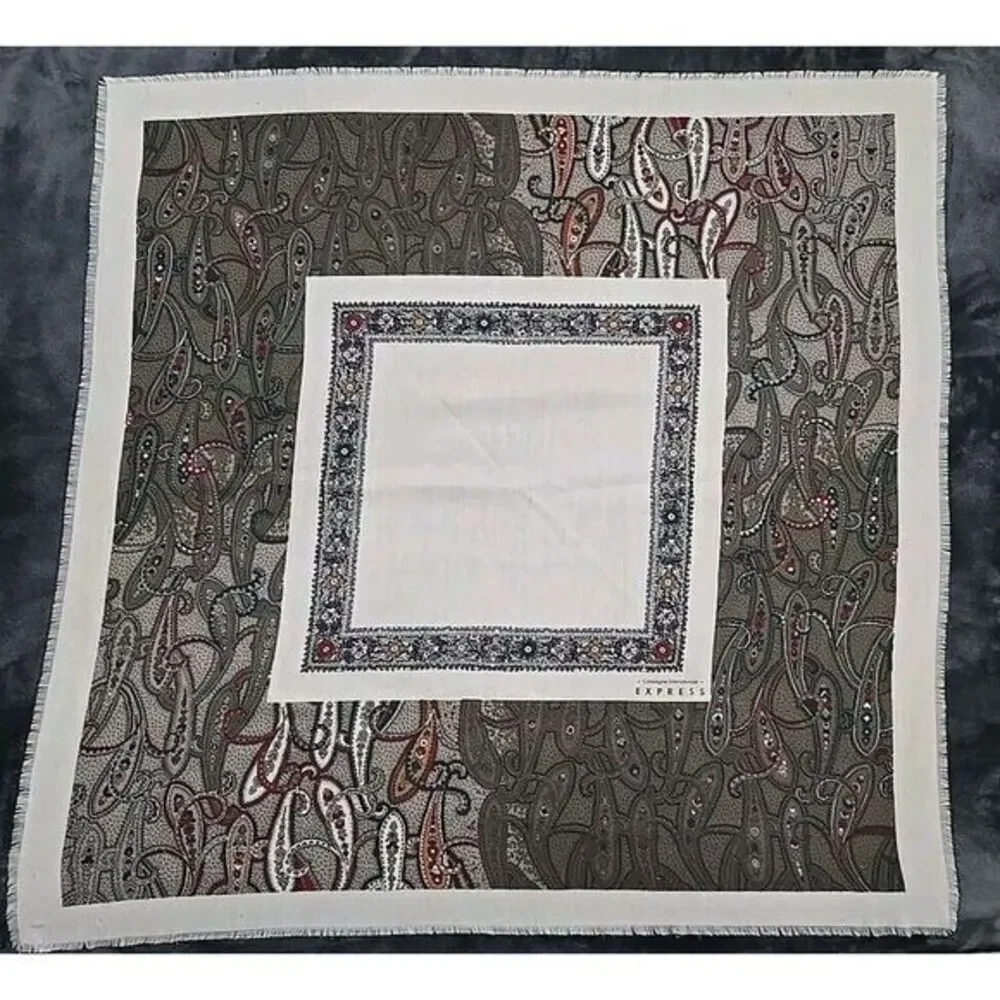 Scarf made in Italy Compagnie Internationale Express 34x34 Square Cream & Taupe